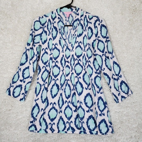 Lilly Pulitzer Sarasota Tunic Top Women XS Printed Beach Resort Summer Party - Picture 1 of 12